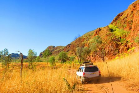 Off Road Through Dirt Track to Camping Spot Near Lake Argyle